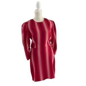 NWT Something Navy red goji bold striped dress size small